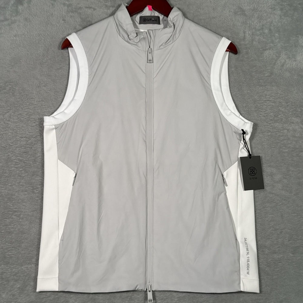 G/FORE Vest Mens S Gray Maverick Hybrid Stretch Windbreaker Golf Full Zip